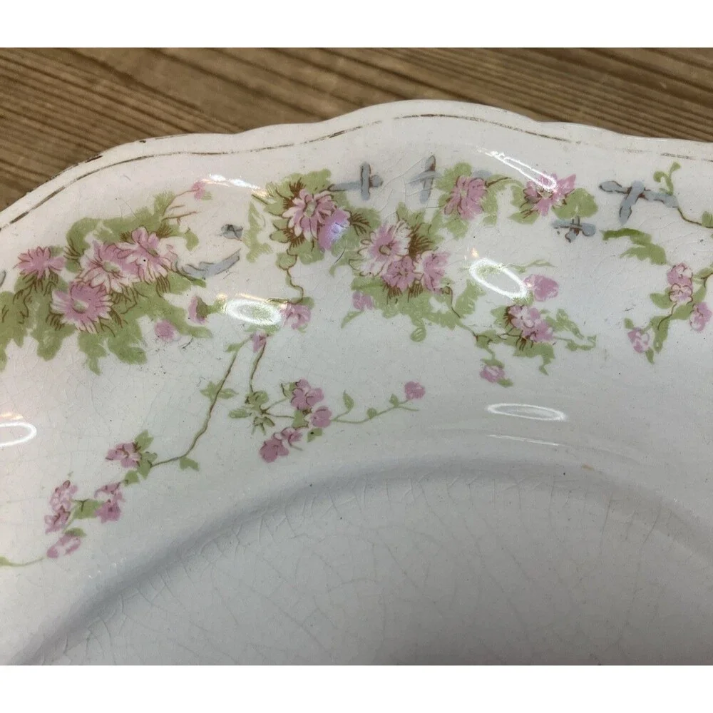 Antique Homer Laughlin HUDSON 2 Serving Bowls With 1 Under Plate Floral Pattern